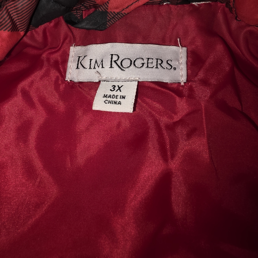 2 For $20 Kim Rogers Red and Black Plaid Women's Vest - Picture 2 of 5